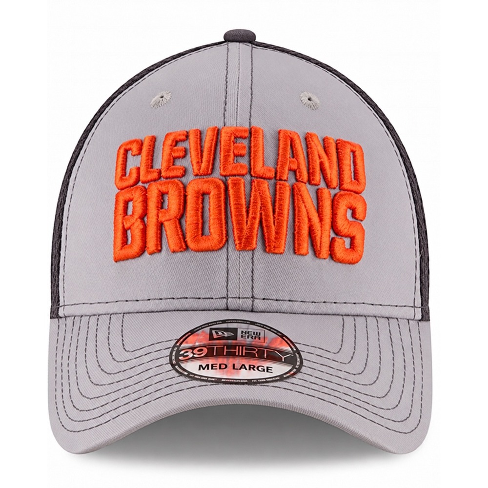 New Era Cleveland Browns 39THIRTY Grayed Out Neo 2 Flex Hat M/L Gray Orange NFL
